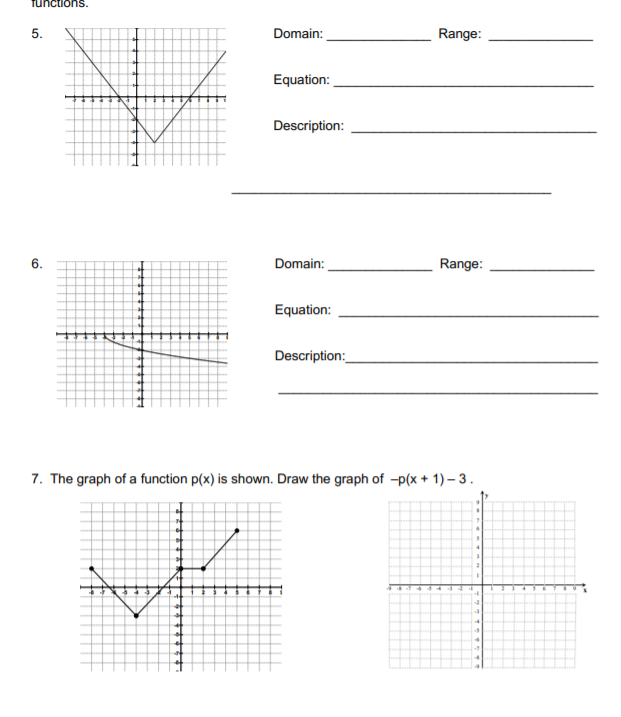 5.
Domain:
Range:
Equation:
Description:
