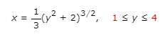 X =
3
y² + 2)3/2, 1 sys 4
