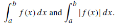 f (x) dx and
|f (x)|dx.
a
