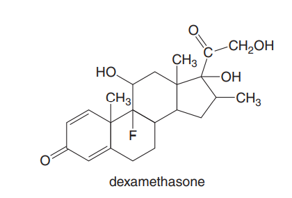 -CH2OH
CH3
НО.
OH
CH3
-CH3
F
dexamethasone
