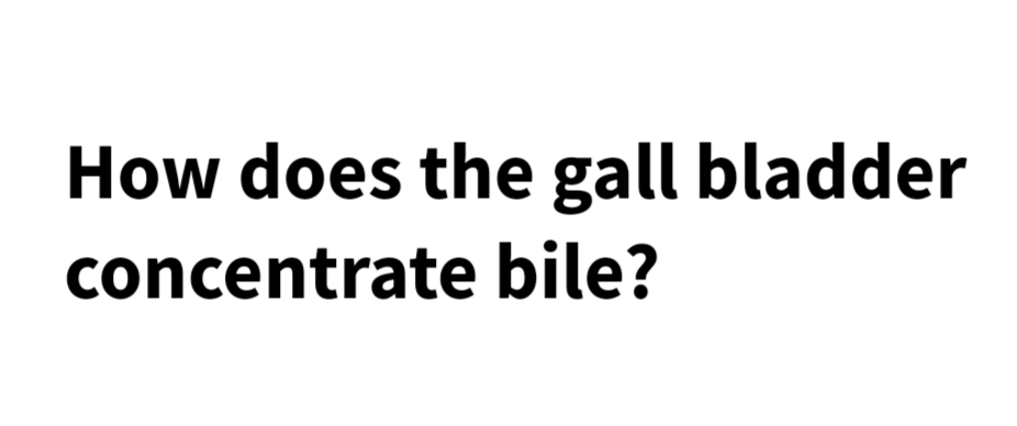 How does the gall bladder
concentrate bile?
