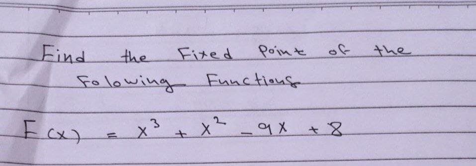 Find
the
Fited
Point
of
the
folowing
Functionse
3
2.

