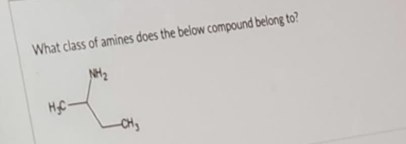 What class of amines does the below compound belong to?
NH₂
H₂C-
-CH₂