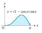 y = (1 - cosx) sinx
