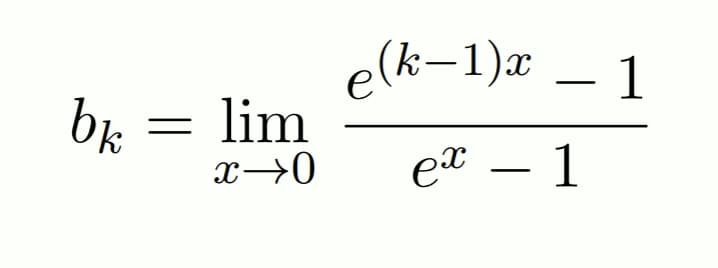 e(k-1)x – 1
lim
x→0
et – 1
-
