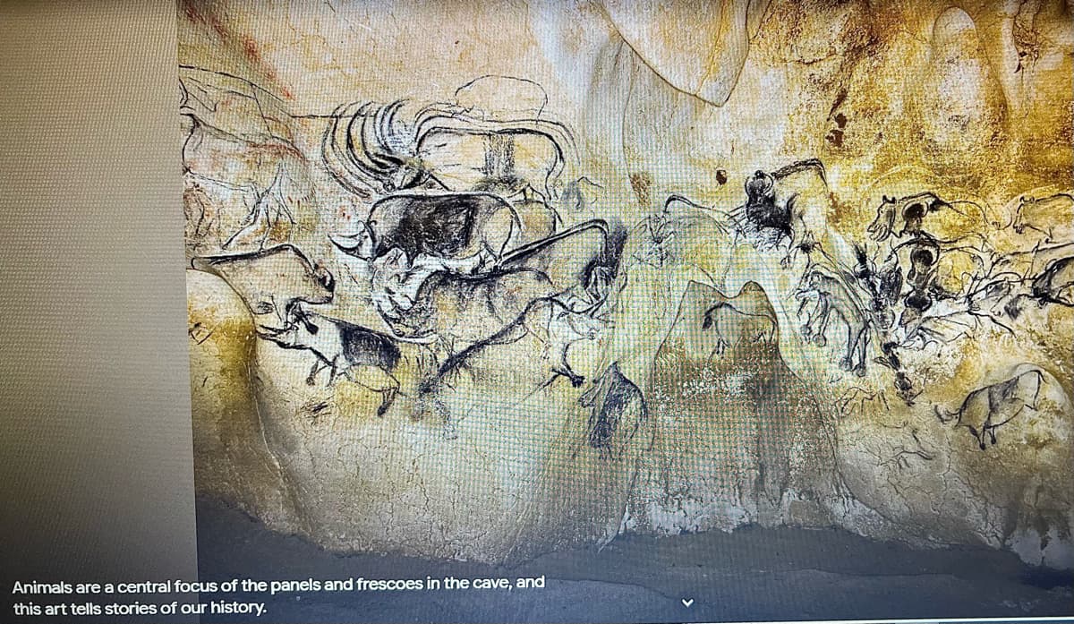 Animals are a central focus of the panels and frescoes in the cave, and
this art tells stories of our history.