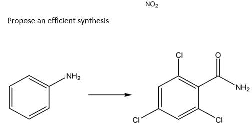 NO2
Propose an efficient synthesis
NH2
NH2
