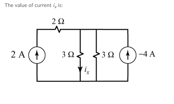 The value of current iy is:
2 Q
2 A (
3Ω
$32 (4)-4 A

