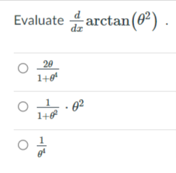 Evaluate arctan (²)
20
1+0ª
1+
