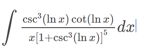 csc (In x) cot(ln æ)
dx
CSC
x[1+csc° (ln x)]°
