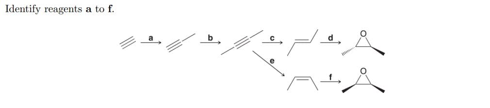 Identify reagents a to f.
