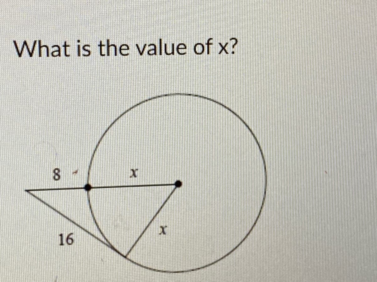 What is the value of x?
16
