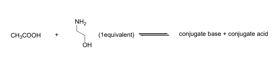 CH3COOH
NH₂
OH
(1equivalent)
conjugate base + conjugate acid