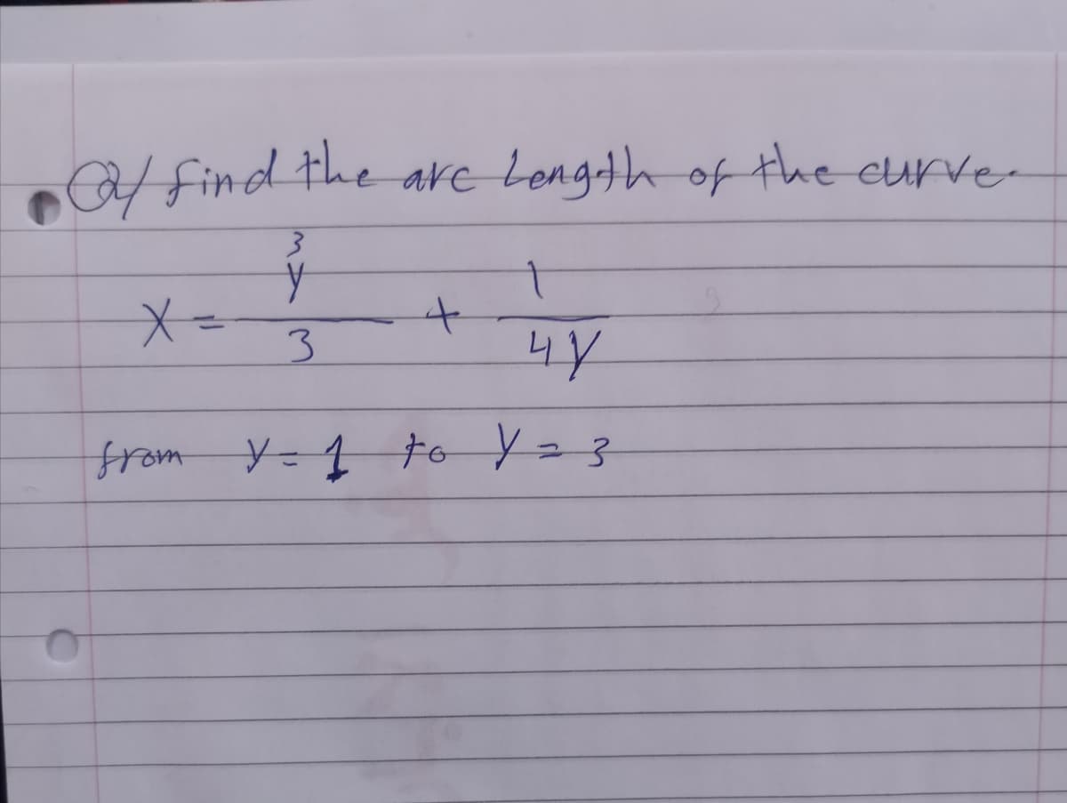 2l find the are Length of the curve-
3.
4y
