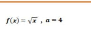 f(x) = Vx , a = 4
