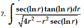 sec(Inr) tan(ln r)dr
7.
4r? -r? sec(ln r)
