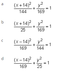 a
b
с
d
(x+14)²
144
(x+14)²
25
+
+
²
169
²
169
(x-14)² ²
169 144
+
(x-14)² x²
+
169
25
= 1
1
1
1