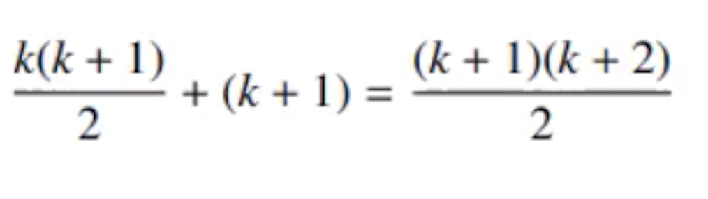 k(k + 1)
2
+ (k+ 1) =
(k+ 1)(k + 2)
2