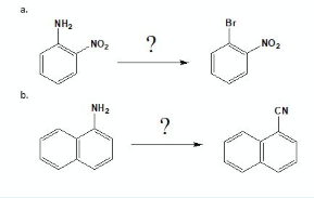 a.
Br
NH2
?
NO2
NO,
b.
NH2
CN
?
