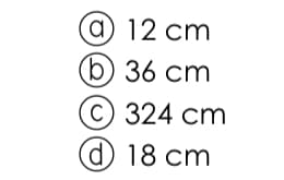 a) 12 cm
(b) 36 cm
©324 cm
d) 18 ст
