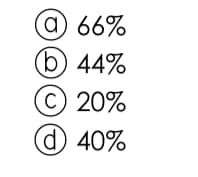 a 66%
b) 44%
C20%
O 40%

