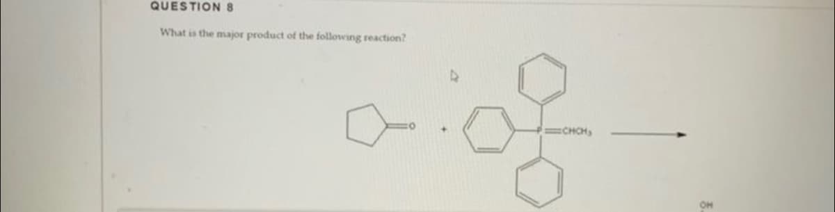 QUESTION 8
What is the major product of the following reaction?
CHCH₂
OH
