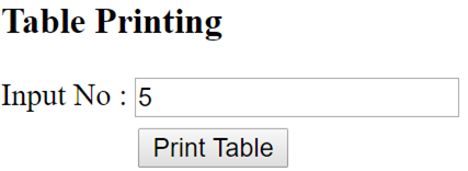 Table Printing
Input No : 5
Print Table
