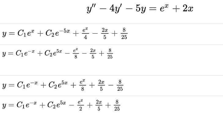 y" – 4y – 5y =
et + 2x
