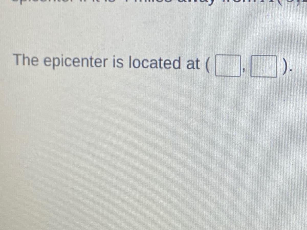 The epicenter is located at (
