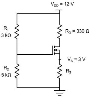 R₁
3 ΚΩ
R₂
5 ΚΩ
VDD = 12 V
Ro = 330 Ω
Vs = 3 V
Rs