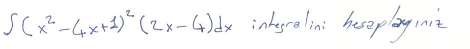 sCx²-4x+d)" (2x-4)dx interalini hesaplay iniz
