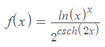 Ax) = In(x)*
,csch(2x)
