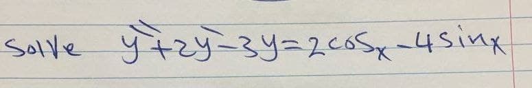 Solve ytzy-3y=2005x-45inX
