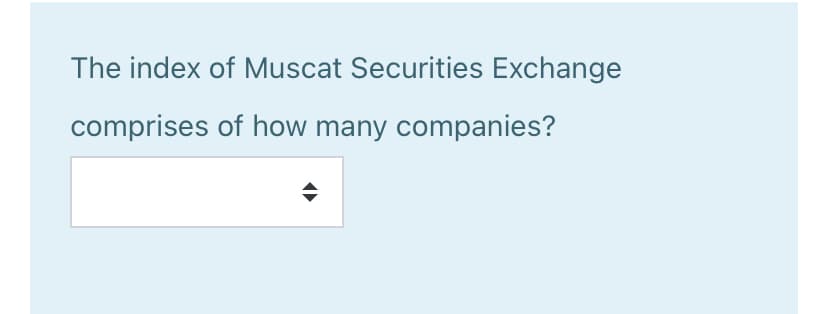 The index of Muscat Securities Exchange
comprises of how many companies?

