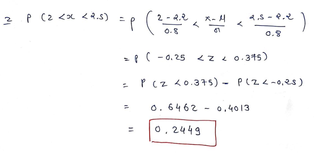 2 P (2 <l <Q.S)
2 - २,२
ペ-4
く
ニ
0.8
0.8
=P( -0,25
くz 0.3千5)
P Cz 40.3775)
ニ
0. 6462
0,4013
0,2449
ニ
