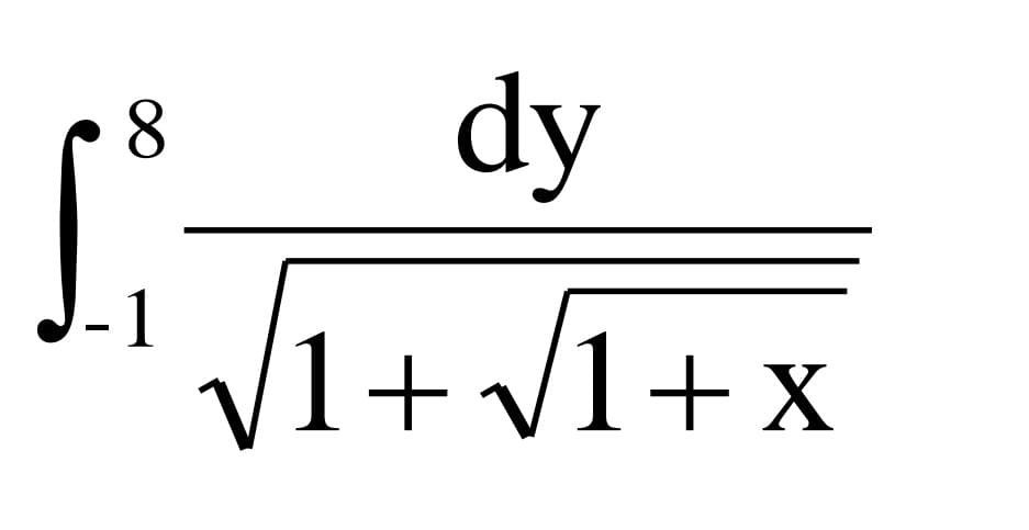 dy
8.
-1
1+v1+x
