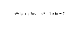 x*dy + (3xy + x - 1)dx = 0
