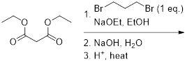 Br (1 eq.)
Br
1.
NaOEt, EIOH
2. NaOH, H20
3. H*, heat
