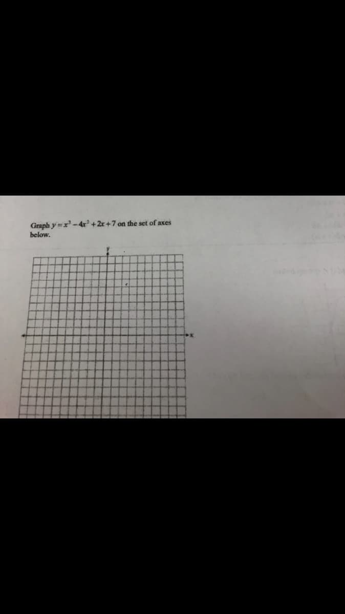 Graph y =x-4r
+7 on the set of axes
below.
