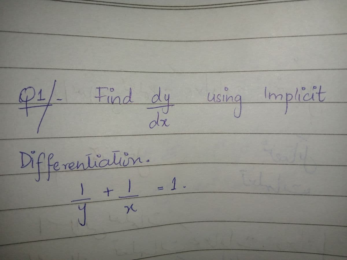 Find dy using Implicit
dr
1.
Afferentiation.
-1.
