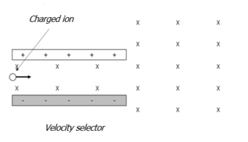 Charged ion
Velocity selector
