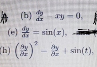 * (b) - xy = 0,
(e) = sin(x),
hip
dp
(h) = + sin(t),
||
