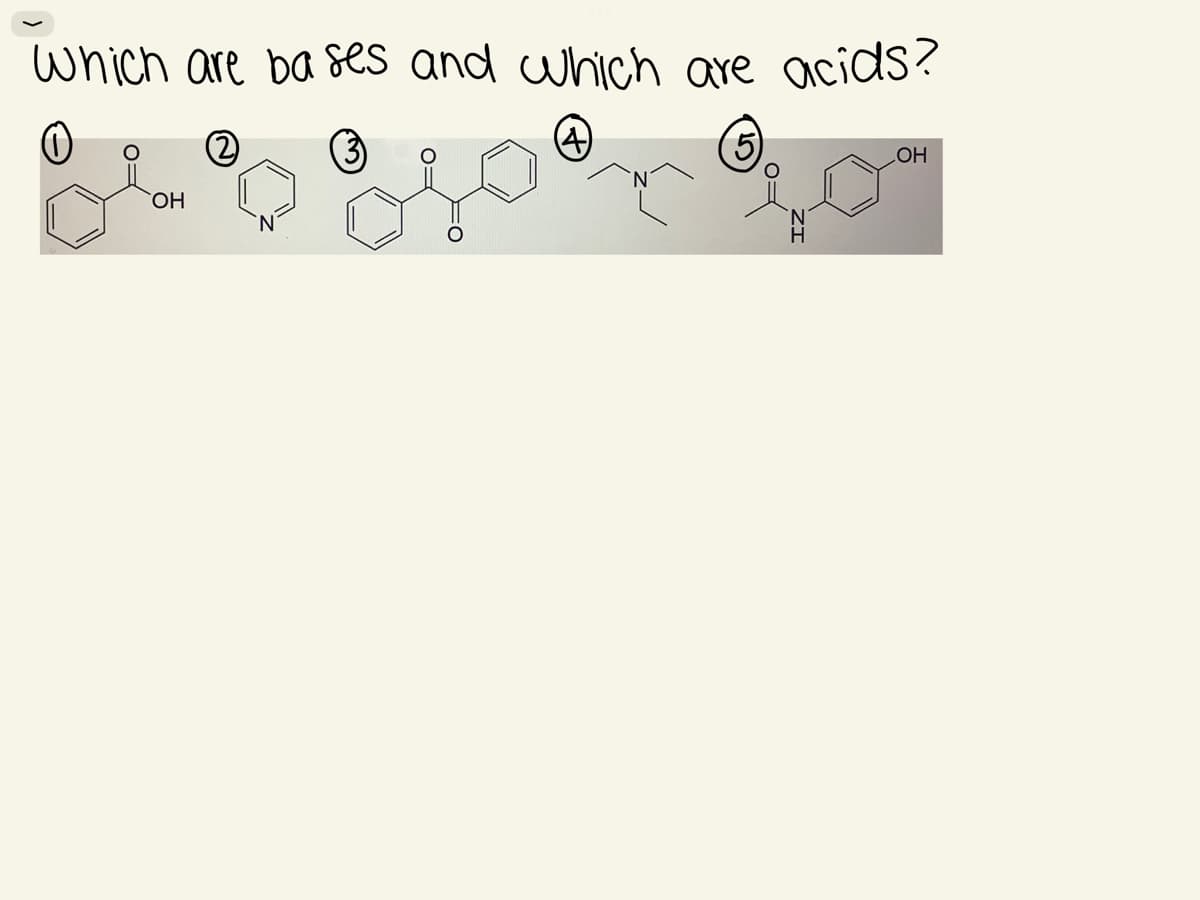 which are ba ses and which are acids?
(3
OH
HO.
