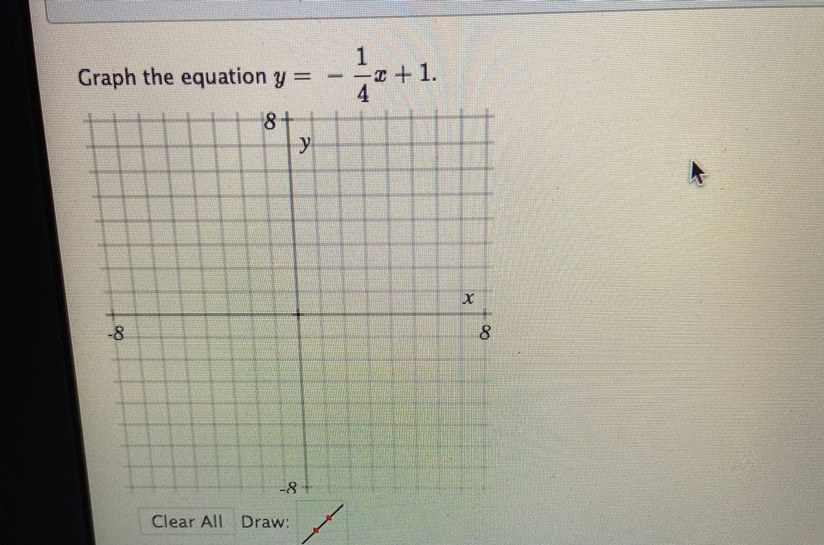 Graph the equation y
I
+1.
-8
8.
-8
Clear All Draw:
