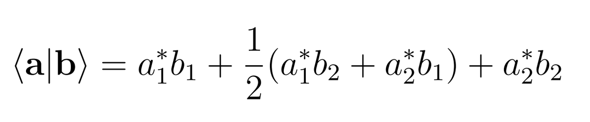 1
(a|b) = a¡b1 + (ab2 + a,b1) + a,b2
