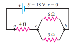 E = 18 V, r = 0
6 0
3Ω
