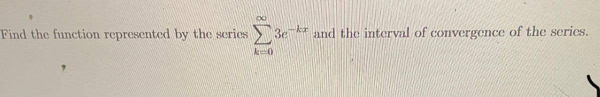 Find the function represented by the scries
Be and the interval of convergence of the scries.
