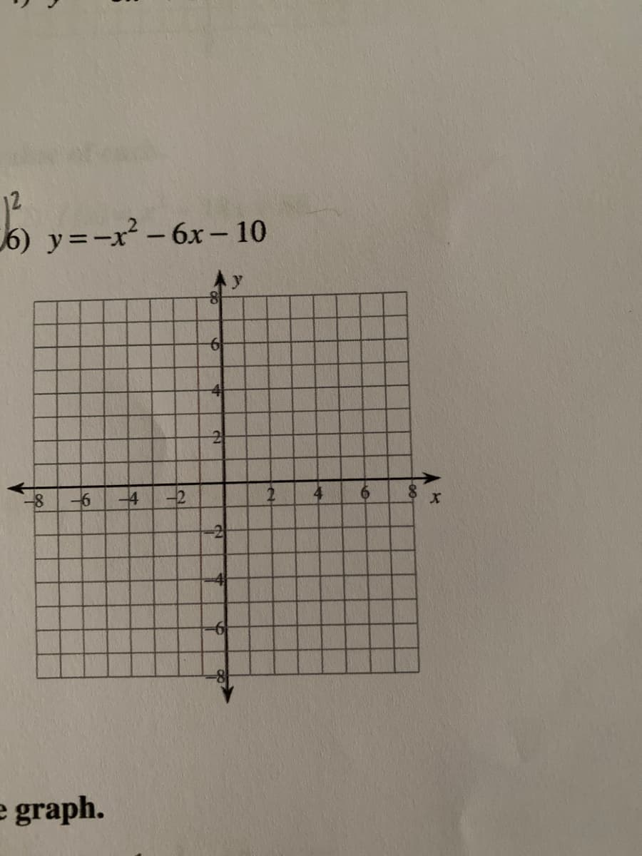 6) y=-x² - 6x- 10
41
42
6.
21
e graph.
2.
