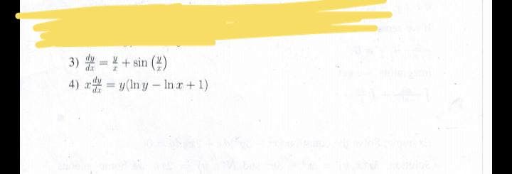 3) = + sin (4)
4) # = y(In y – lna +1)
%3D
