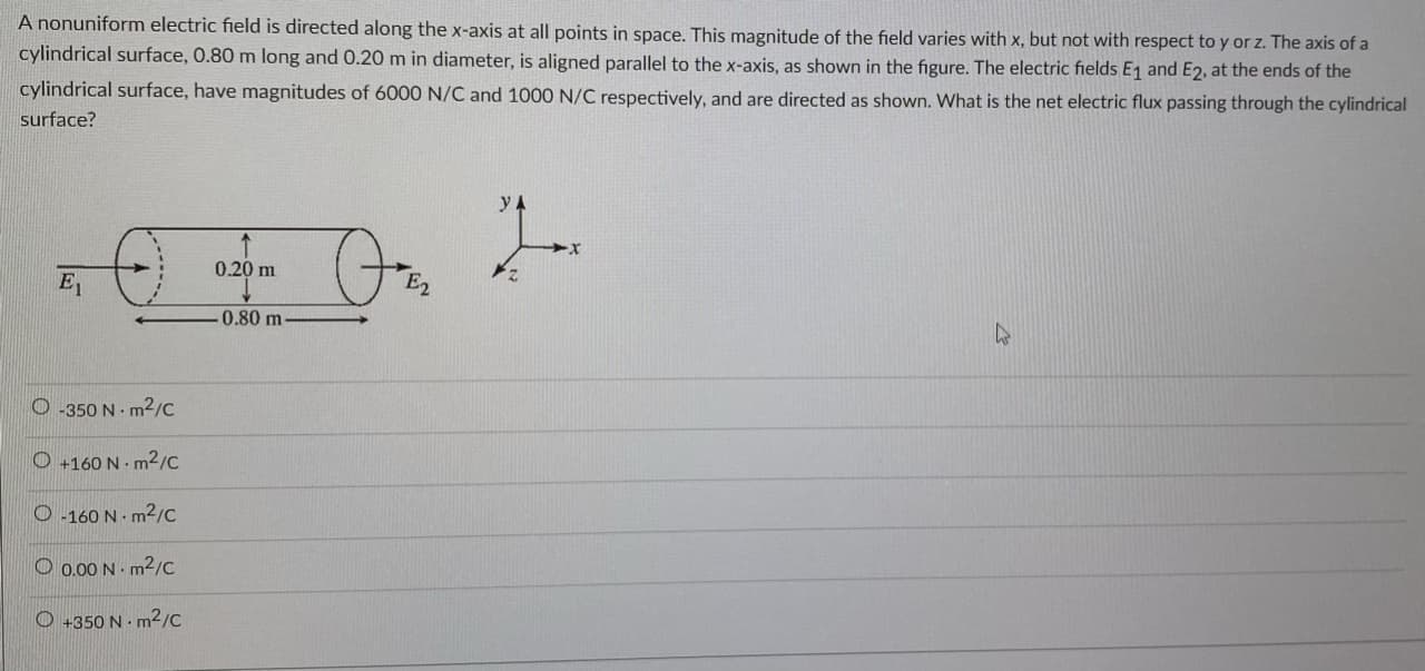 What is the net electric flux passing through the cylindrical
